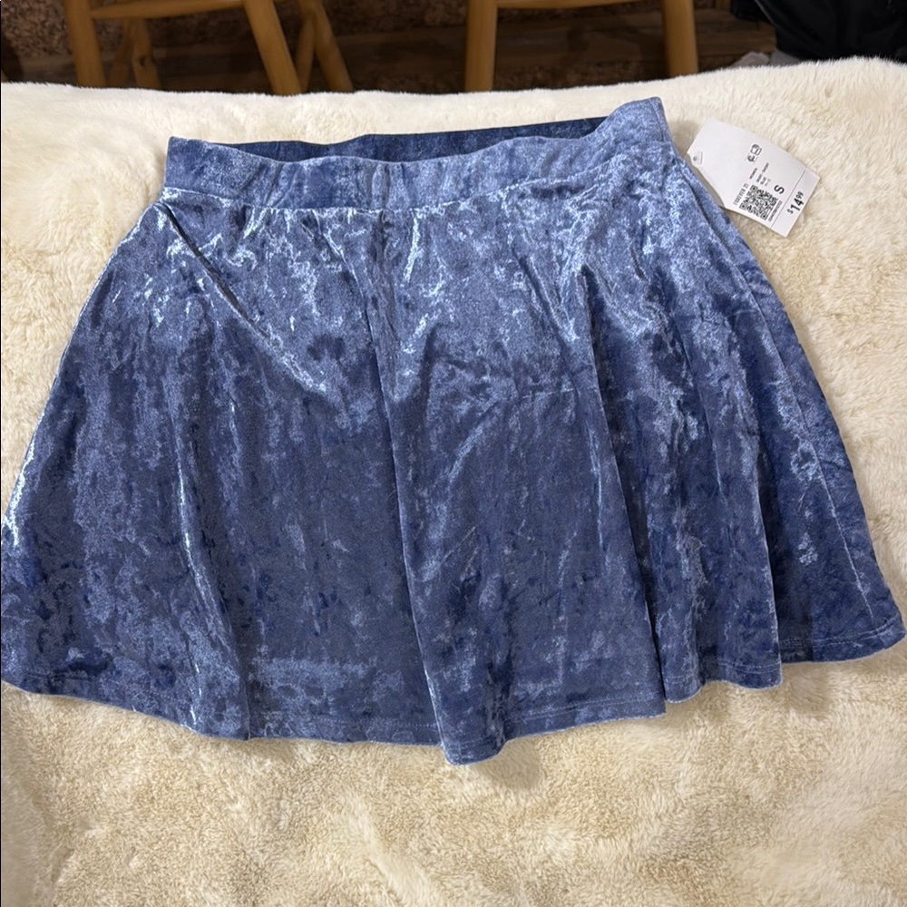 Blue Velvet Skirt